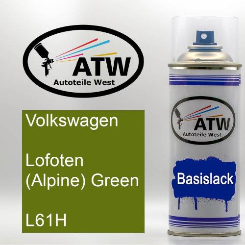 Volkswagen, Lofoten (Alpine) Green, L61H: 400ml Sprühdose, von ATW Autoteile West.